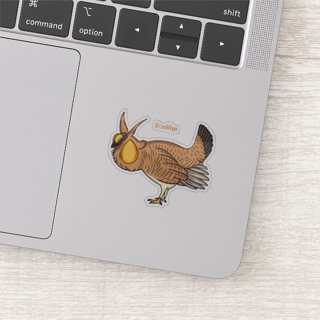 Greater prairie chicken cartoon illustration sticker (Detail)
