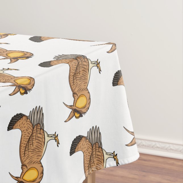 Greater prairie chicken cartoon illustration tablecloth (In Situ)