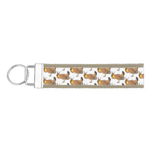 Greater prairie chicken cartoon illustration wrist keychain