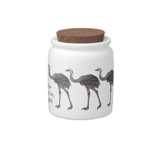 Greater rhea bird cartoon illustration candy jar
