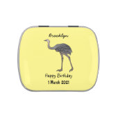 Greater rhea bird cartoon illustration  candy tin (Top)