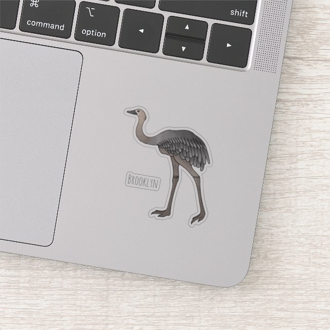 Greater rhea bird cartoon illustration  sticker (Detail)
