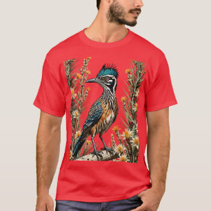 Greater Roadrunner Surrounded By Yucca flower New T-Shirt