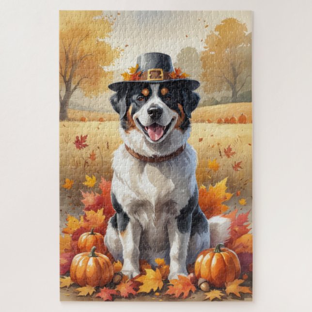Greater Swiss Mountain Autumn Leaves Thanksgiving  Jigsaw Puzzle (Vertical)