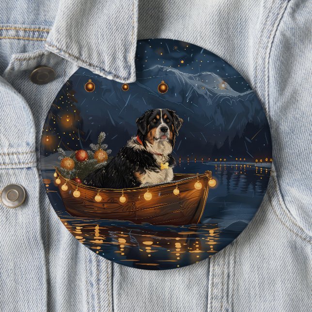 Greater Swiss Mountain Christmas Festive Voyage Button (In Situ)