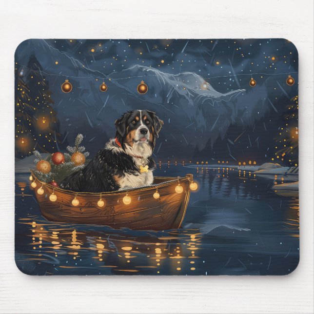 Greater Swiss Mountain Christmas Festive Voyage Mouse Pad (Front)