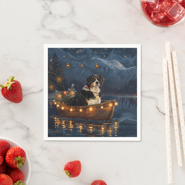 Greater Swiss Mountain Christmas Festive Voyage Napkins (Insitu)