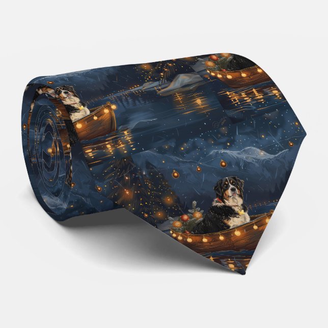 Greater Swiss Mountain Christmas Festive Voyage Neck Tie (Rolled)