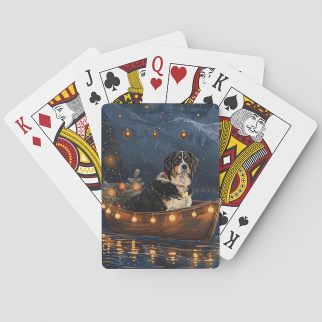 Greater Swiss Mountain Christmas Festive Voyage Poker Cards (Back)