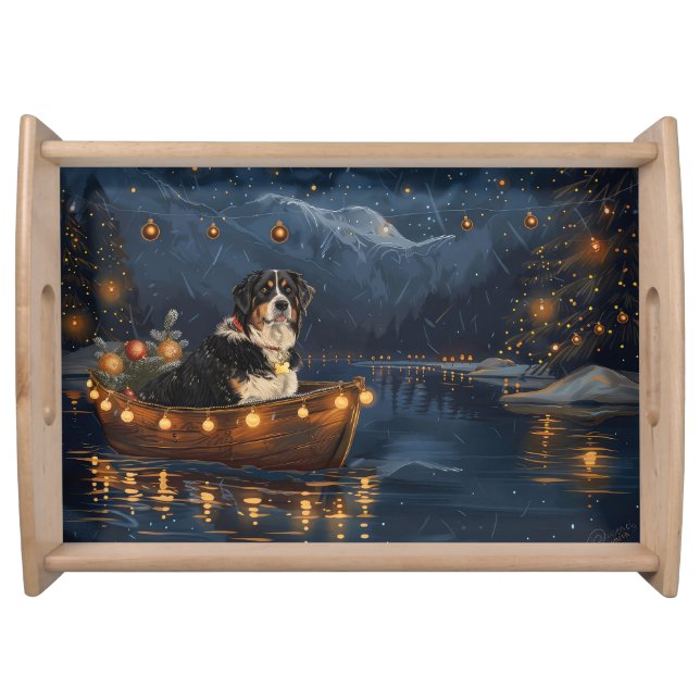 Greater Swiss Mountain Christmas Festive Voyage Serving Tray (Front)