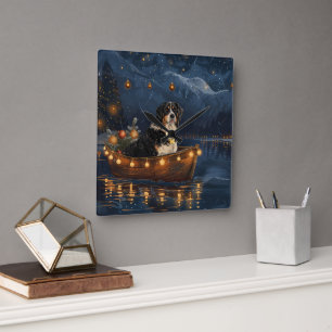 Greater Swiss Mountain Christmas Festive Voyage Square Wall Clock