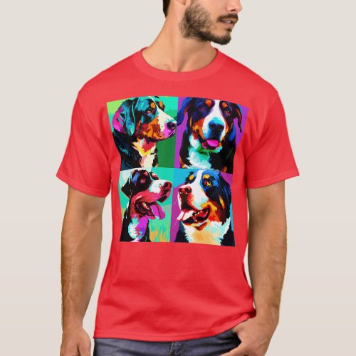 Greater Swiss Mountain Dog Art Dog Lover Gifts T_Shirt