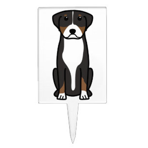 Greater Swiss Mountain Dog Cartoon Cake Topper
