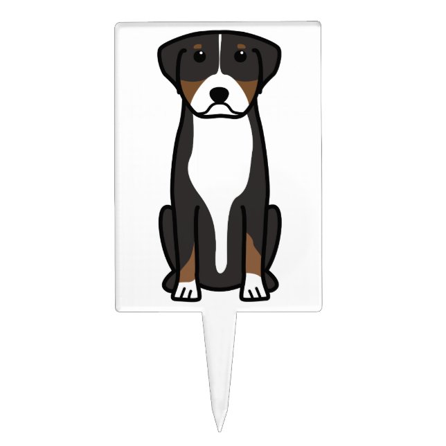 Greater Swiss Mountain Dog Cartoon Cake Topper (Front)