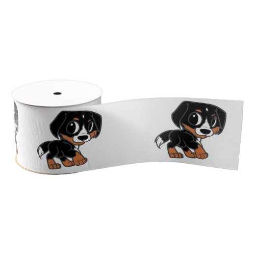 greater swiss mountain dog cartoon grosgrain ribbon