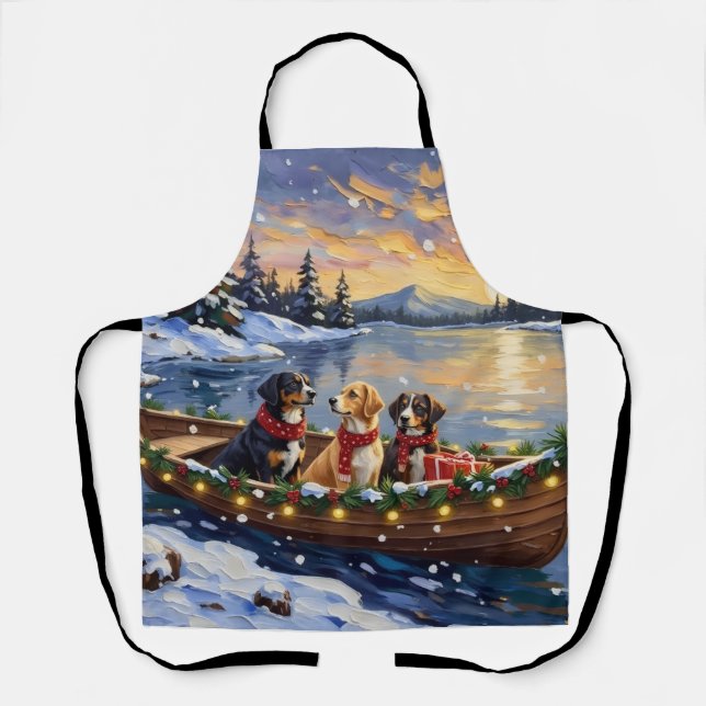 Greater Swiss Mountain Dog Christmas Boat Holiday Apron (Front)