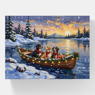 Greater Swiss Mountain Dog Christmas Boat Holiday Paperweight