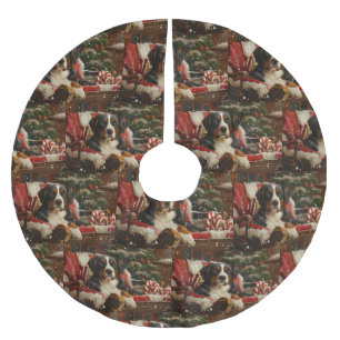Greater Swiss Mountain Dog Christmas Festive Brushed Polyester Tree Skirt