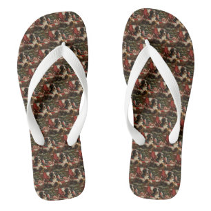 Greater Swiss Mountain Dog Christmas Festive Flip Flops