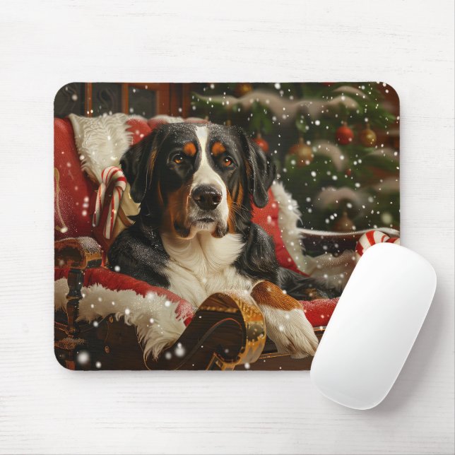 Greater Swiss Mountain Dog Christmas Festive Mouse Pad (With Mouse)
