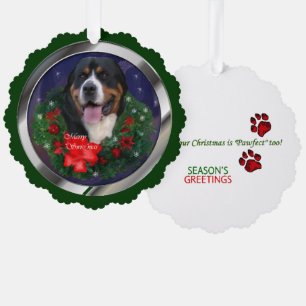 Greater Swiss Mountain Dog Christmas Gifts Ornament Card
