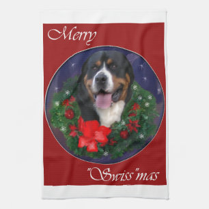Greater Swiss Mountain Dog Christmas Towel
