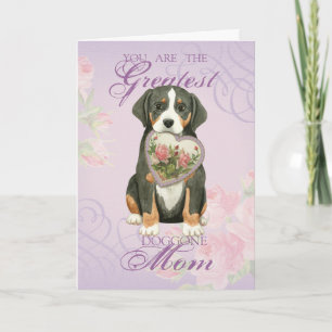 Greater Swiss Mountain Dog Heart Mom Card