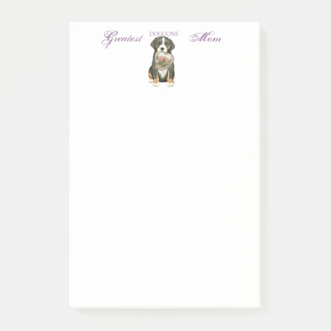 Greater Swiss Mountain Dog Heart Mom Post-it Notes (Front)