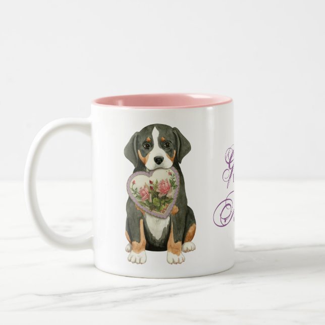 Greater Swiss Mountain Dog Heart Mom Two-Tone Coffee Mug (Left)