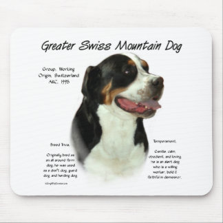 Greater Swiss Mountain Dog History Design Mouse Pad