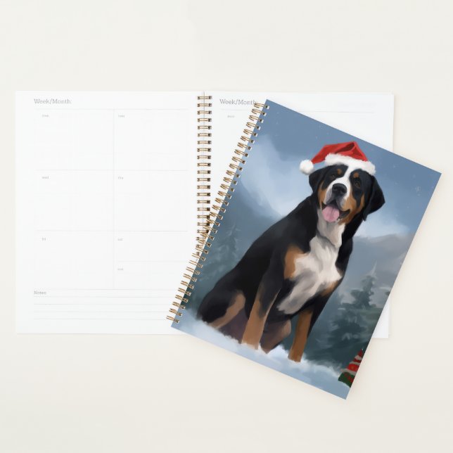 Greater Swiss Mountain Dog in Snow Christmas  Planner (Display)