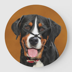 Greater Swiss Mountain Dog Large Clock