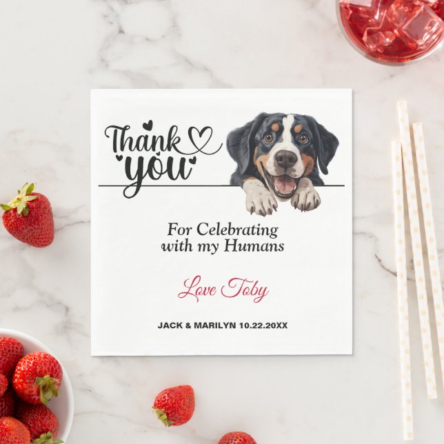 Greater Swiss Mountain Dog Napkins with Photo (Insitu)