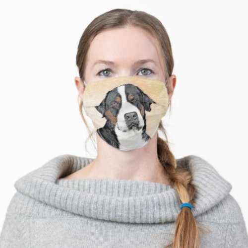 Greater Swiss Mountain Dog Painting _ Original Art Adult Cloth Face Mask