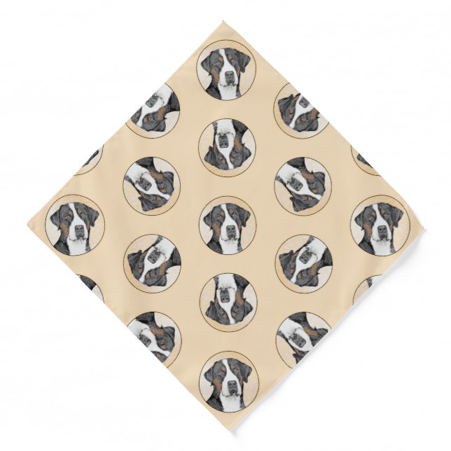 Greater Swiss Mountain Dog Painting Original Art Bandana (Front)
