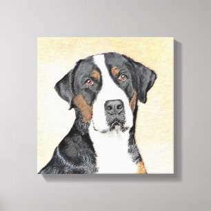 Greater Swiss Mountain Dog Painting - Original Art Canvas Print
