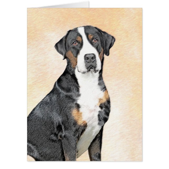 Greater Swiss Mountain Dog Painting - Original Art Card (Front)