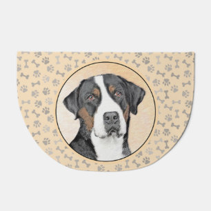 Greater Swiss Mountain Dog Painting - Original Art Doormat