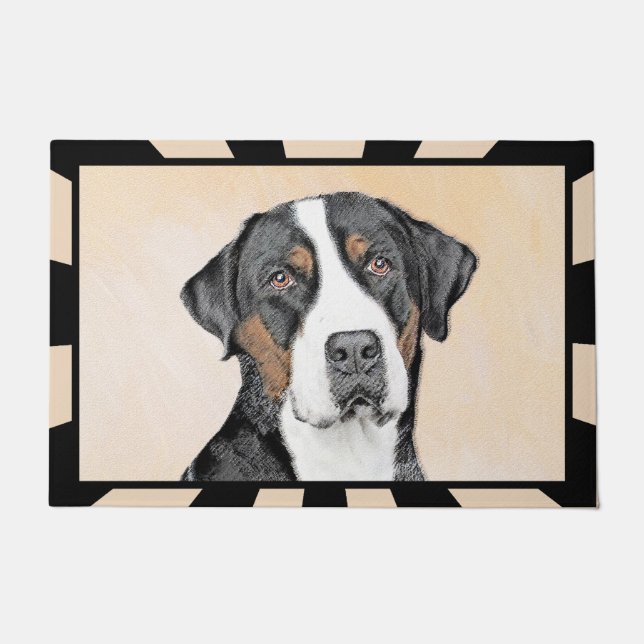 Greater Swiss Mountain Dog Painting - Original Art Doormat (Front)