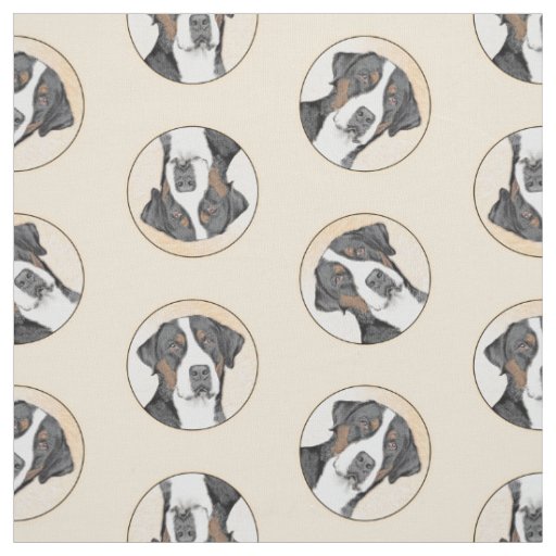 Greater Swiss Mountain Dog Painting Original Art Fabric