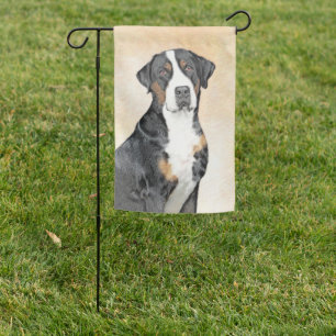 Greater Swiss Mountain Dog Painting - Original Art Garden Flag