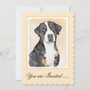 Greater Swiss Mountain Dog Painting - Original Art Invitation