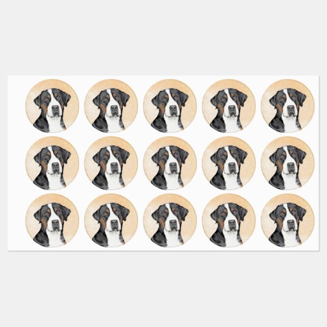 Greater Swiss Mountain Dog Painting - Original Art Labels (Sheet)
