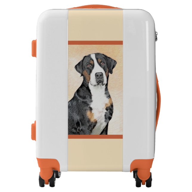 Greater Swiss Mountain Dog Painting - Original Art Luggage (Front)
