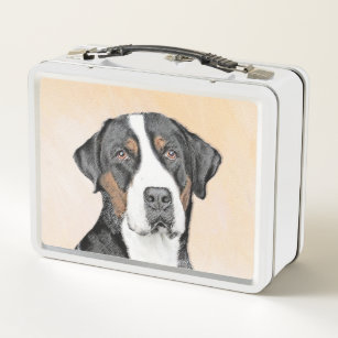 Greater Swiss Mountain Dog Painting - Original Art Metal Lunch Box