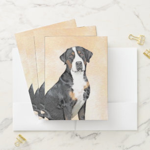 Greater Swiss Mountain Dog Painting - Original Art Pocket Folder