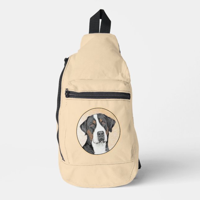 Greater Swiss Mountain Dog Painting Original Art Sling Bag (Front)