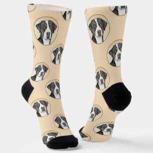 Greater Swiss Mountain Dog Painting Original Art Socks