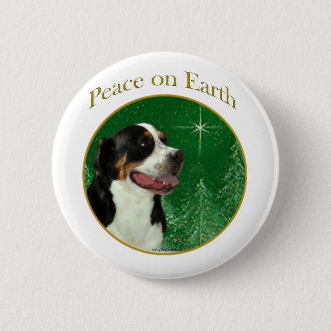 Greater Swiss Mountain Dog Peace Button (Front)