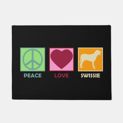 Greater Swiss Mountain Dog Peace Love Gift Idea Doormat